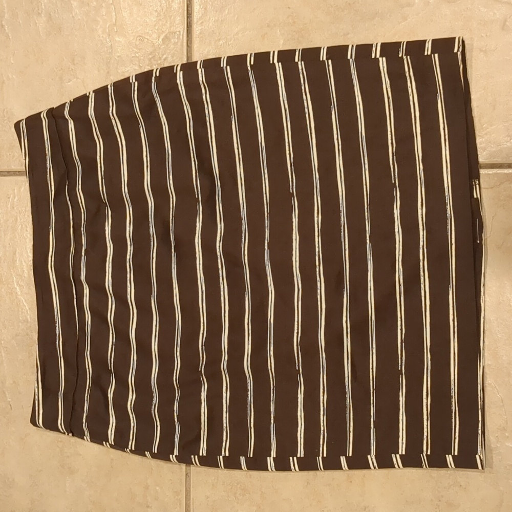 ANN TAYLOR Pencil Skirt Brown Cream Pattern Casual Office Size 0P